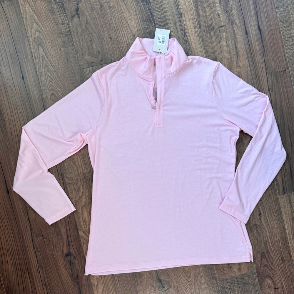 Peter Millar Lightweight Pink Half-Zip Pullover